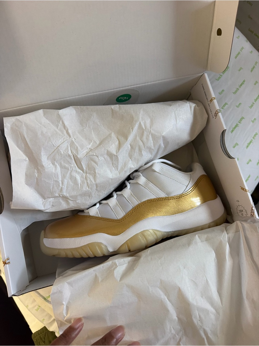 Jordan Women's Low-Top Sneakers in Gold and White